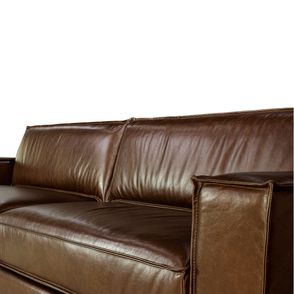 Sofá Wilky 3 Lugares Fixo Couro Marrom 230cm - 69791