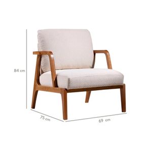 Poltrona Dunas Estofada Assento Macramê Base Amêndoa 69cm - 69790