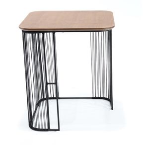Mesa Apoio Valerie Alta Tampo Pinhão Estrutura Ferro Preto 63cm - 69848