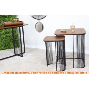 Mesa Apoio Valerie Alta Tampo Pinhão Estrutura Ferro Preto 63cm - 69848