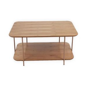 Mesa Centro Lógica Amêndoa Estrutura Ferro Cobre 90cm - 69884