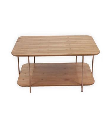 Mesa Centro Lógica Amêndoa Estrutura Ferro Cobre 90cm - 69884