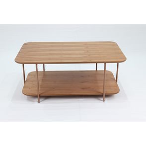 Mesa Centro Lógica Amêndoa Estrutura Ferro Cobre 90cm - 69884
