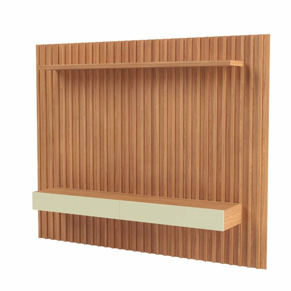 Painel-Suspenso-Sun-TB182-Ripado-2-Gavetas-cor-Freijo-com-Off-White-223-cm---69911