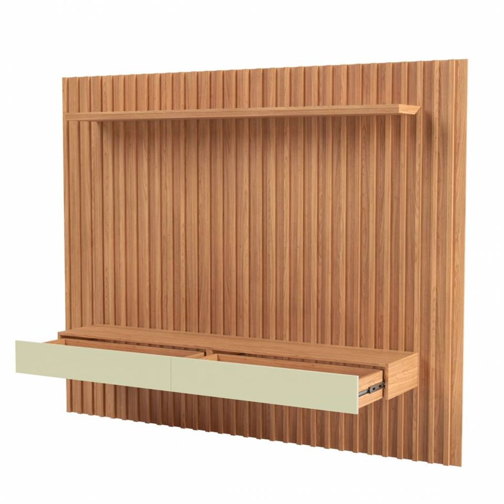 Painel-Suspenso-Sun-TB182-Ripado-2-Gavetas-cor-Freijo-com-Off-White-223-cm---69911