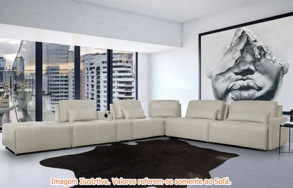 Sofa-Yale-5-Lugares---Puff-e-Console-com-Luminaria-Couro-Perola-510cm---69955