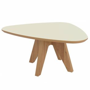 Mesa de Centro Organic TB612 Baixa Tampo cor Off White e Pes cor Freijo 65 cm - 69483