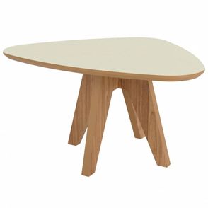Mesa de Centro Organic TB613 Media Tampo cor Off White e Pes cor Freijo 65 cm - 69484