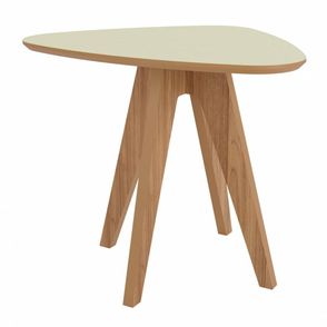 Mesa de Centro Organic TB614 Alta Tampo cor Off White e Pes cor Freijo 65 cm - 69485