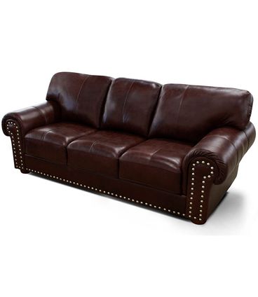 Sofá Landon 3 Lugares Couro Café 235cm - 70001