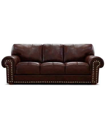 Sofá Landon 3 Lugares Couro Café 235cm - 70001