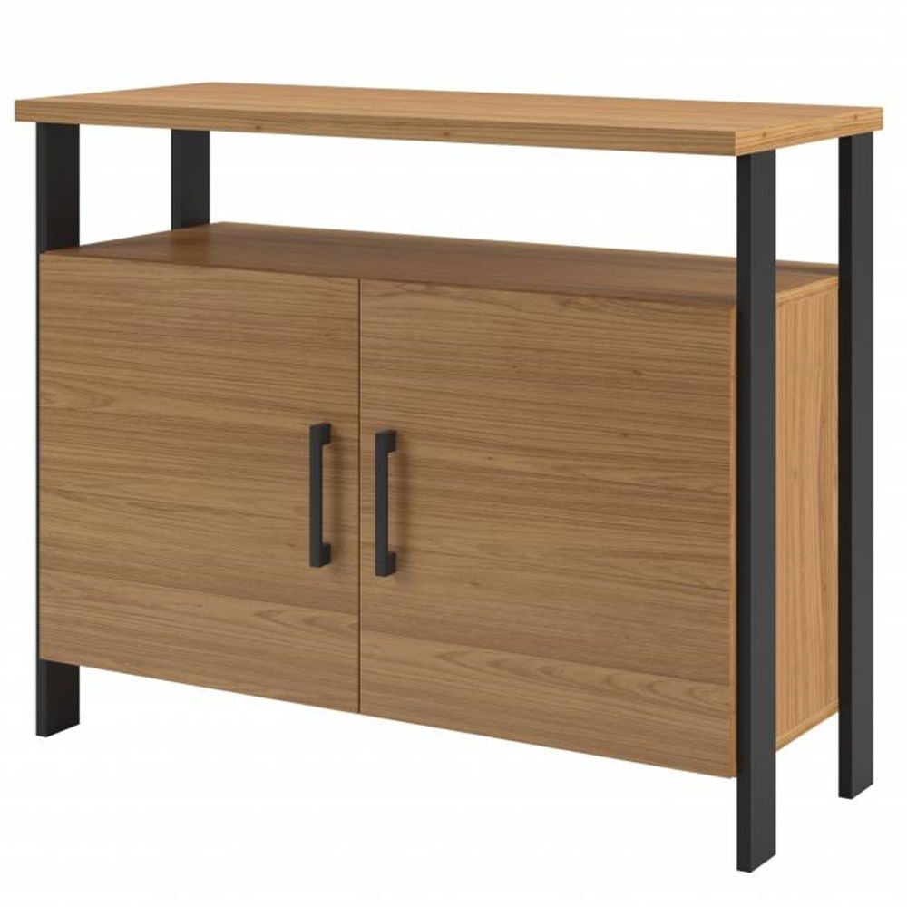 Balcao-Cleveland-em-MDF-2-Portas-cor-Freijo-e-Preto-Fosco-90-cm---64592