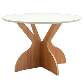 Mesa Jantar Juventude TM12M Redonda cor Off White e Freijo 115 cm - 70023