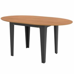 Mesa Extensivel Curve TM70 Tampo Freijo com Base Preto Fosco 122x159 cm - 69486