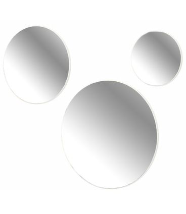 Conjunto 3 Espelhos Redondos Curve ES15 cor Off White - 64744