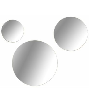 Conjunto 3 Espelhos Redondos Curve ES15 cor Off White - 64744
