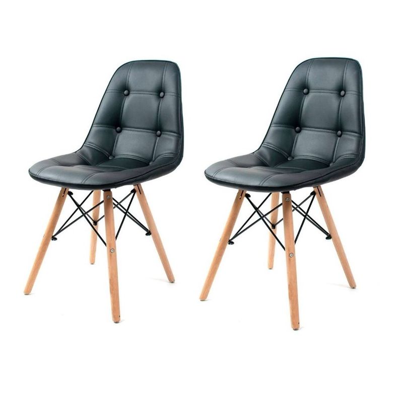 kitduascadeiraseiffeleamesnacorpretocomabaseemmadeira