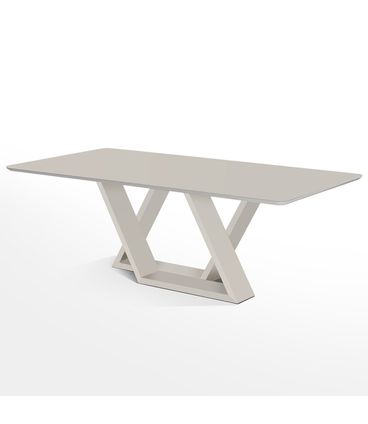 Mesa Jantar Treviso Base Laca Branca e Tampo Branco Acetinado 220cm - 70170