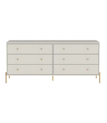 Cômoda Jasper Off White Fosco Base Dourado 1,80 MT  - 69756