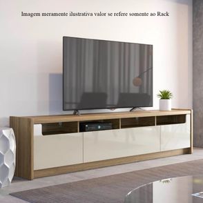 Rack Oslo Off White com Base Freijo 180cm - 69680