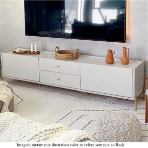 Rack Jasper Off White Fosco Base Dourado 2,20 MT - 69773