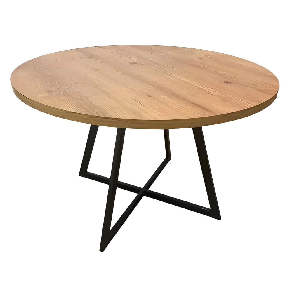Mesa-de-Jantar-Belgo-com-Tampo-Mel-e-Base-Preta-200cm-de-largura---70253