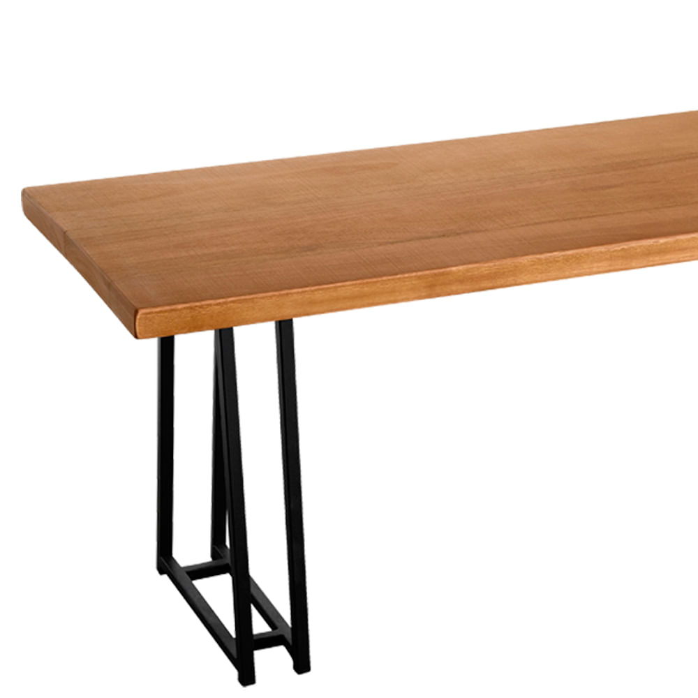Banco-Rumba-Industrial-em-Madeira-Mel-e-Base-Preta-com-160cm-de-largura---70326