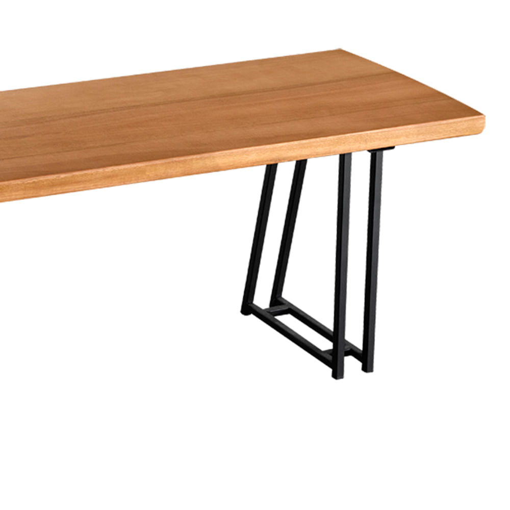 Banco-Rumba-Industrial-em-Madeira-Mel-e-Base-Preta-com-160cm-de-largura---70326