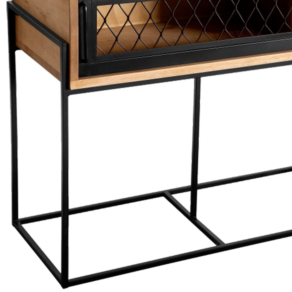Aparador-Rumba-Industrial-em-Madeira-Mel-e-Base-Preta-com-139cm-de-largura---70316