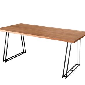 Mesa Rumba Industrial em Madeira Mel e Base Preta com 160cm de largura - 70384