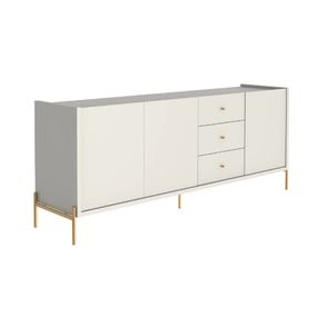 Buffet Jasper Tampo Off White Fosco Base Dourado 1,80cm  - 70385