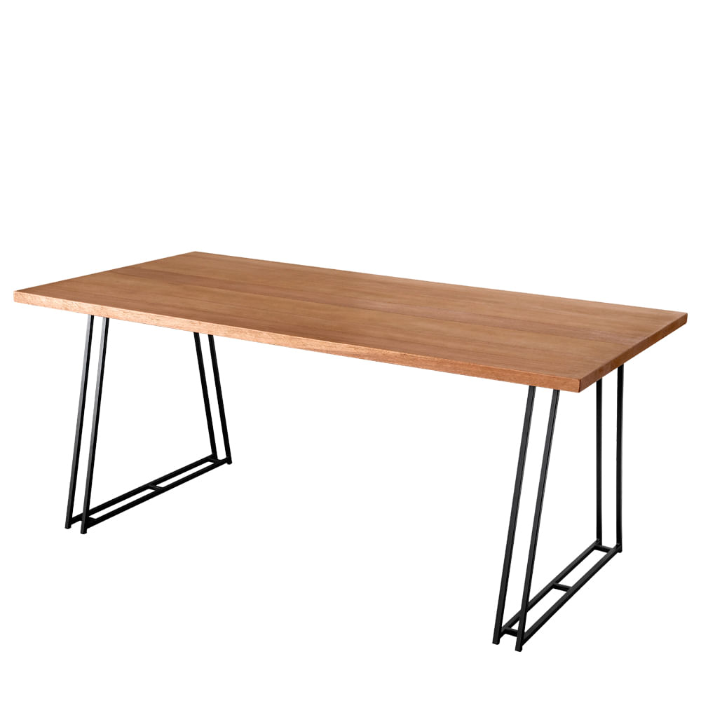 Mesa-Rumba-Industrial-em-Madeira-Mel-e-Base-Preta-com-220cm-de-largura---70399-