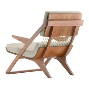 Poltrona Moza Assento Algodão Estrutura Madeira Cedro 83cm - 70395