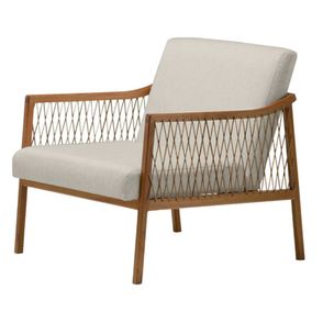 Poltrona Acaé Assento Algodão Estrutura Madeira Cedro 80cm - 70425