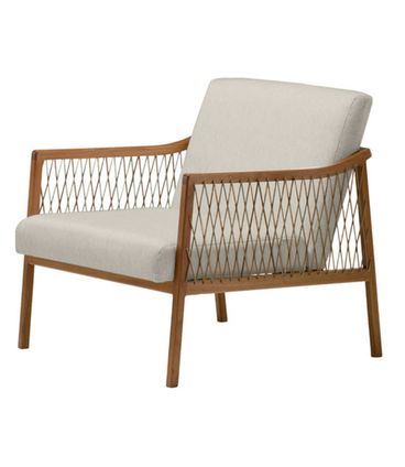 Poltrona Acaé Assento Algodão Estrutura Madeira Cedro 80cm - 70425