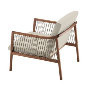 Poltrona Acaé Assento Algodão Estrutura Madeira Cedro 80cm - 70425