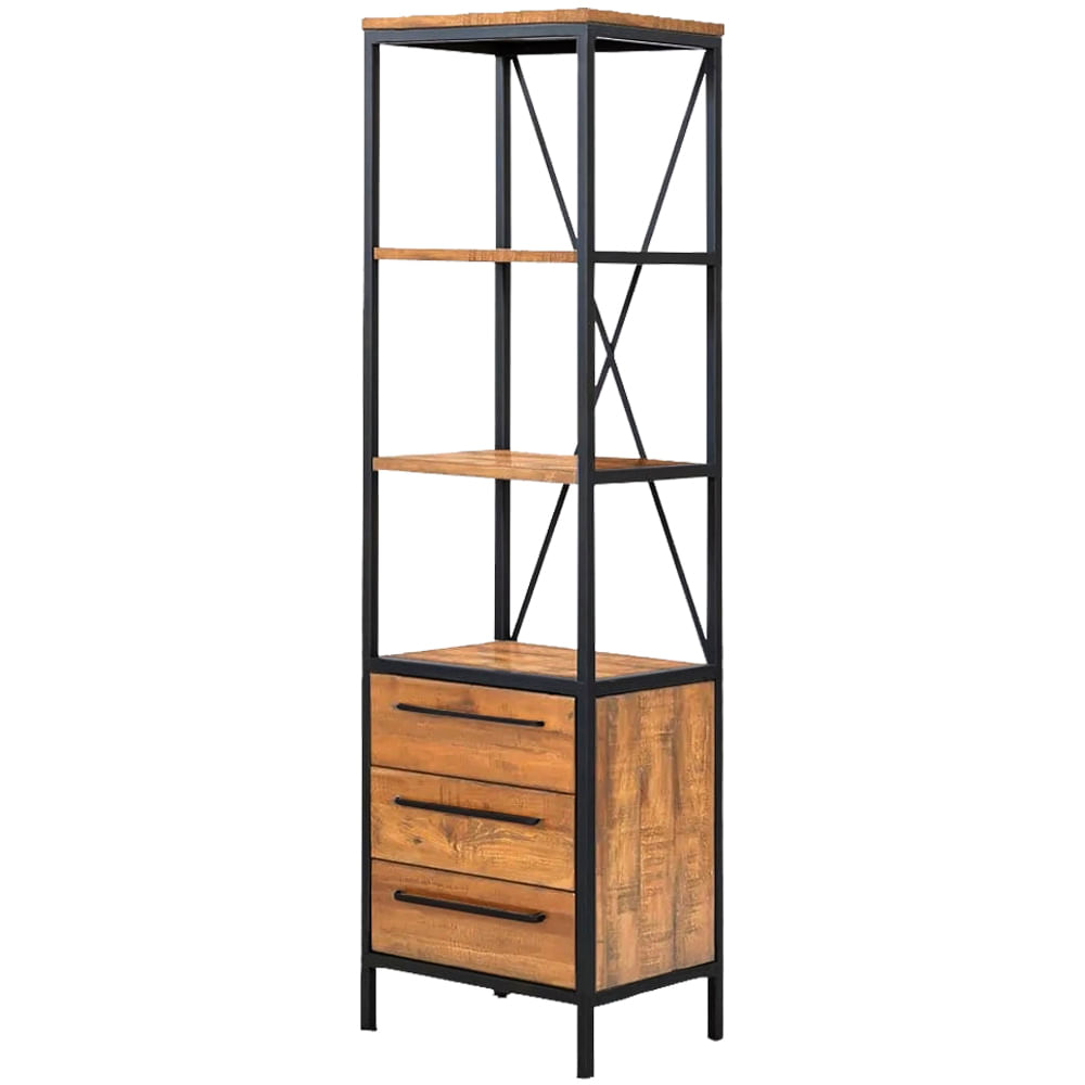 Estante-Teka-Industrial-em-Madeira-Mel-e-Base-Preta-com-60cm-de-largura---70427