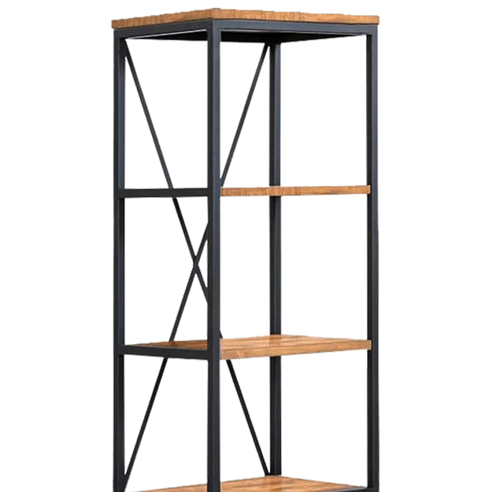 Estante-Teka-Industrial-em-Madeira-Mel-e-Base-Preta-com-60cm-de-largura---70427