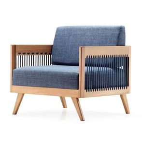 Poltrona Saibi Assento Algodão Estrutura Madeira Cedro 82cm - 70470