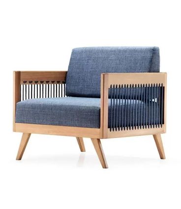 Poltrona Saibi Assento Algodão Estrutura Madeira Cedro 82cm - 70470