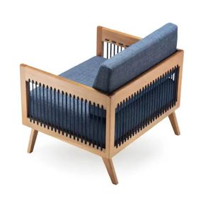 Poltrona Saibi Assento Algodão Estrutura Madeira Cedro 82cm - 70470