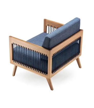 Poltrona Saibi Assento Algodão Estrutura Madeira Cedro 82cm - 70470