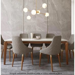 Mesa Lauren Tampo Off White Fosco Base Natural 210cm  - 70558