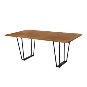 Mesa de Jantar Millor Tampo Mel com Base Preta de Aco 180cm - 70562