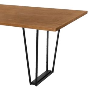 Mesa de Jantar Millor Tampo Mel com Base Preta de Aco 240cm - 70573