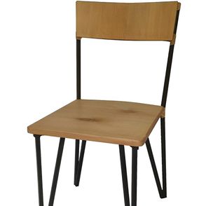 Cadeira Luxor Encosto e Assento Madeira e Base de Aco Preta 44 cm de largura - 70589