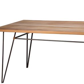 Mesa de Jantar Luxor em Madeira Mel com Base de Aco Preta 160 cm de largura - 70595