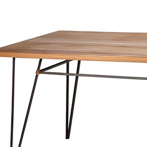 Mesa de Jantar Luxor em Madeira Mel com Base de Aco Preta 180 cm de largura - 70597