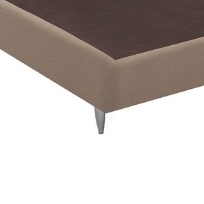 Base Sommier de Cama Box Alta Linho Bege Solteiro 88cm - 70598