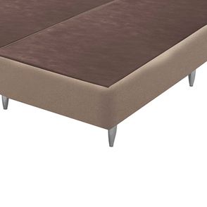 Base Sommier de Cama Box Alta Linho Bege King 186cm - 70605